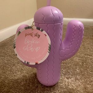 Pink sky purple cactus cup